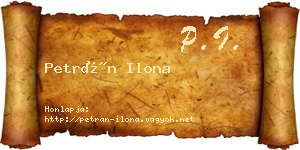 Petrán Ilona névjegykártya